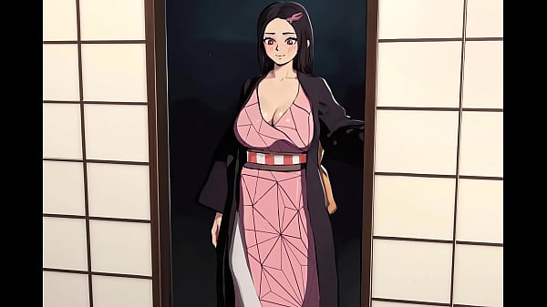 Nezuko fucks Mitsuri after she returns home